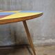 Czechoslovak table in Brussels style, made of oak and colourful umakart, 1950s.