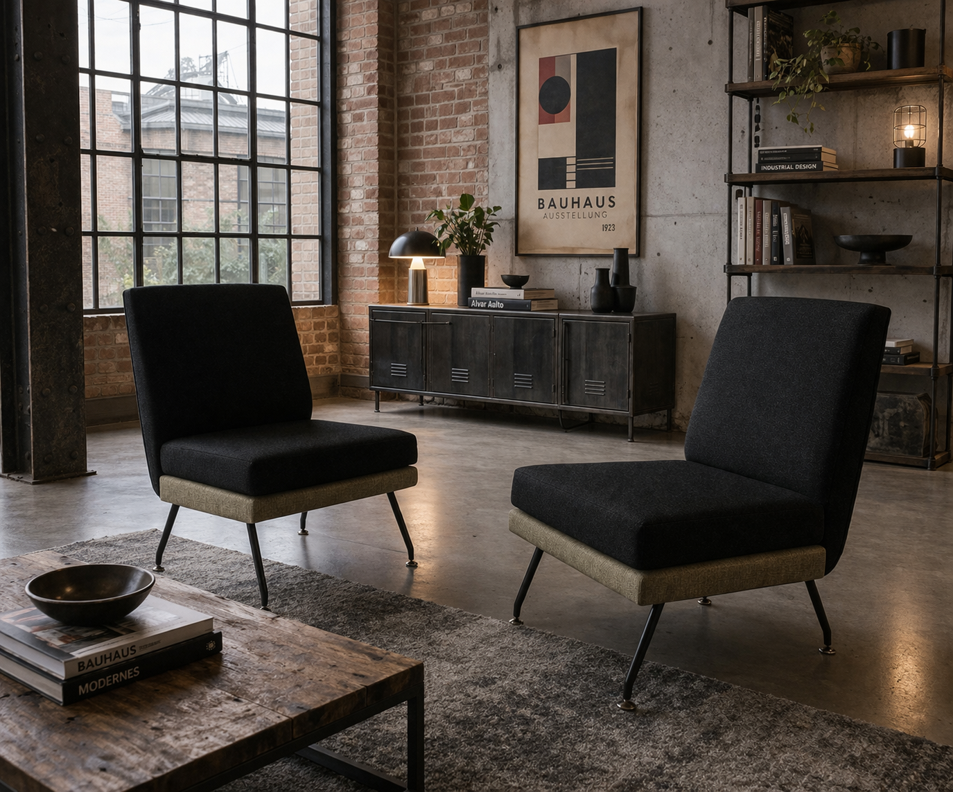 Pair of vintage armchairs from the 1950s – modernist spirit