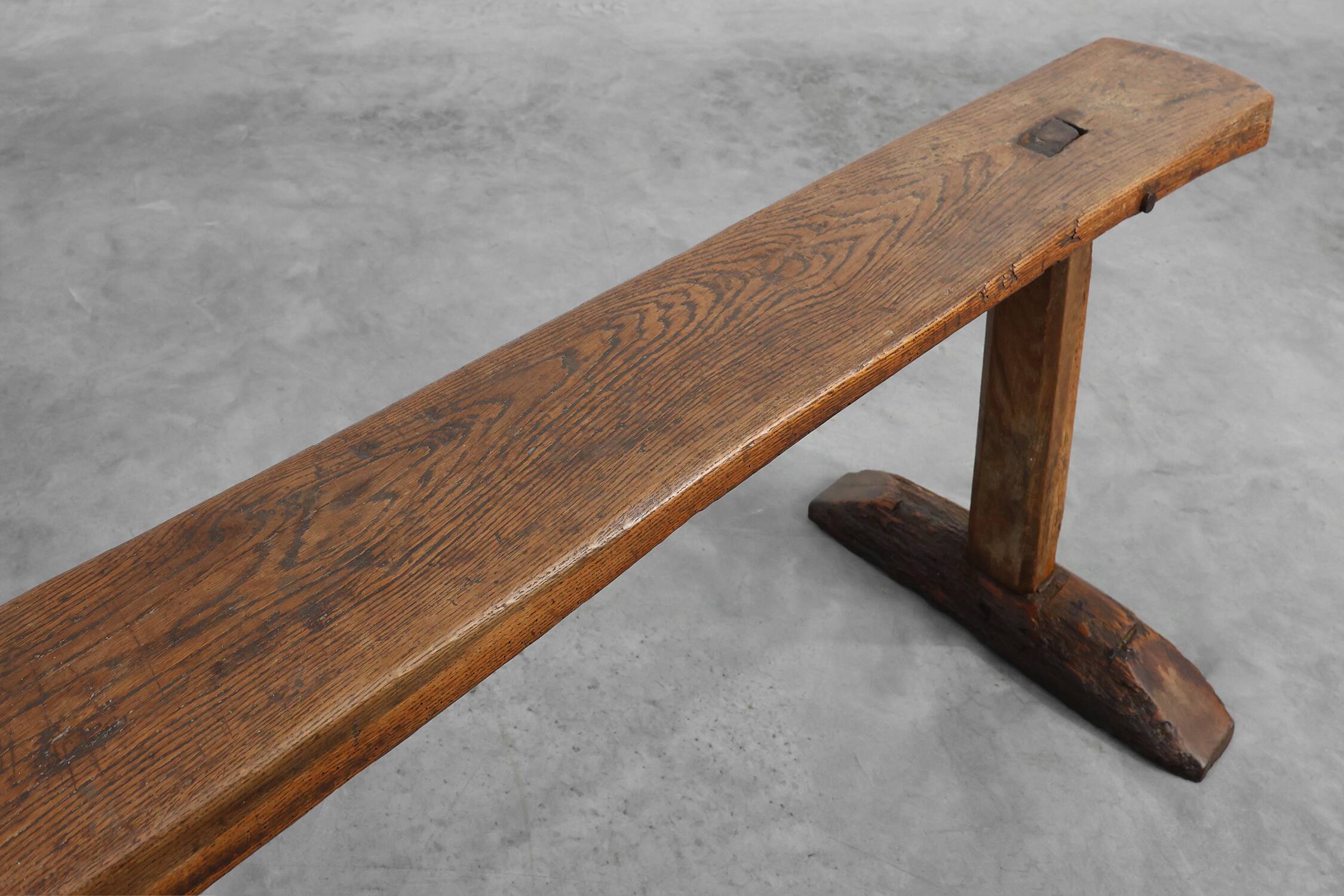 Mid 19th century rustic oak bench, France
