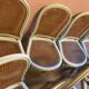 6 chaises 2 fauteuils en cannage, de style L.XVI , peint vert clair