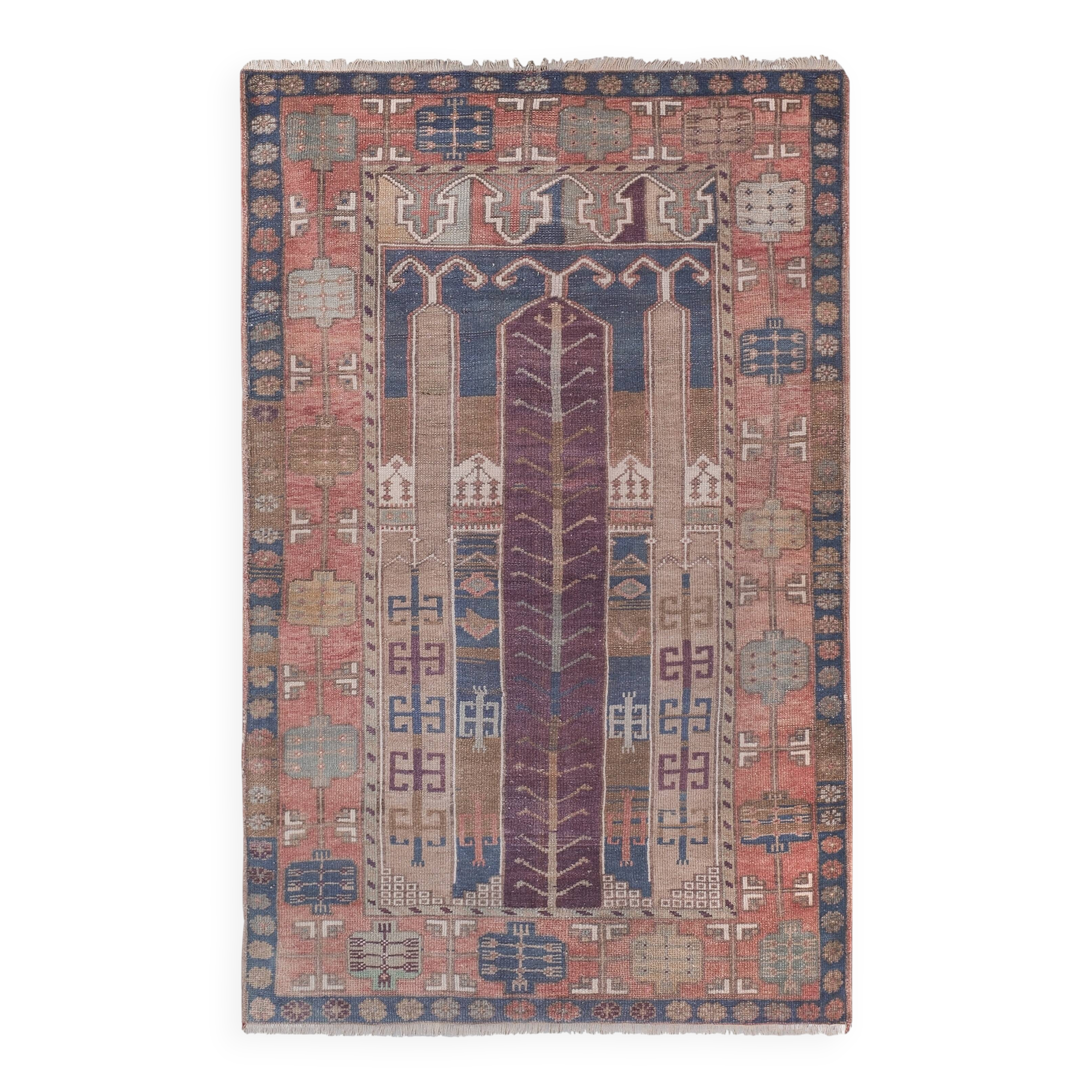 Vintage Turkish Oushak Handwoven Rug 125x198 cm