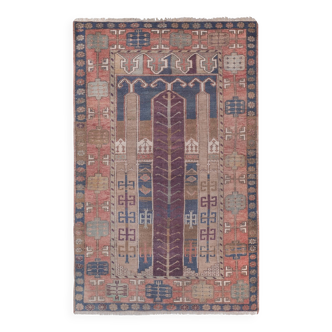 Tapis vintage turc de oushak tissé à la main 125x198 cm