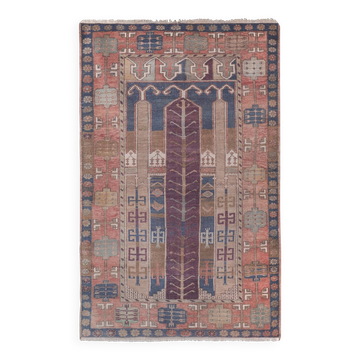 Tapis vintage turc de oushak tissé à la main 125x198 cm