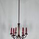 Mid-Century Modern six arms copper chandelier in Gio Ponti style. Italy 195