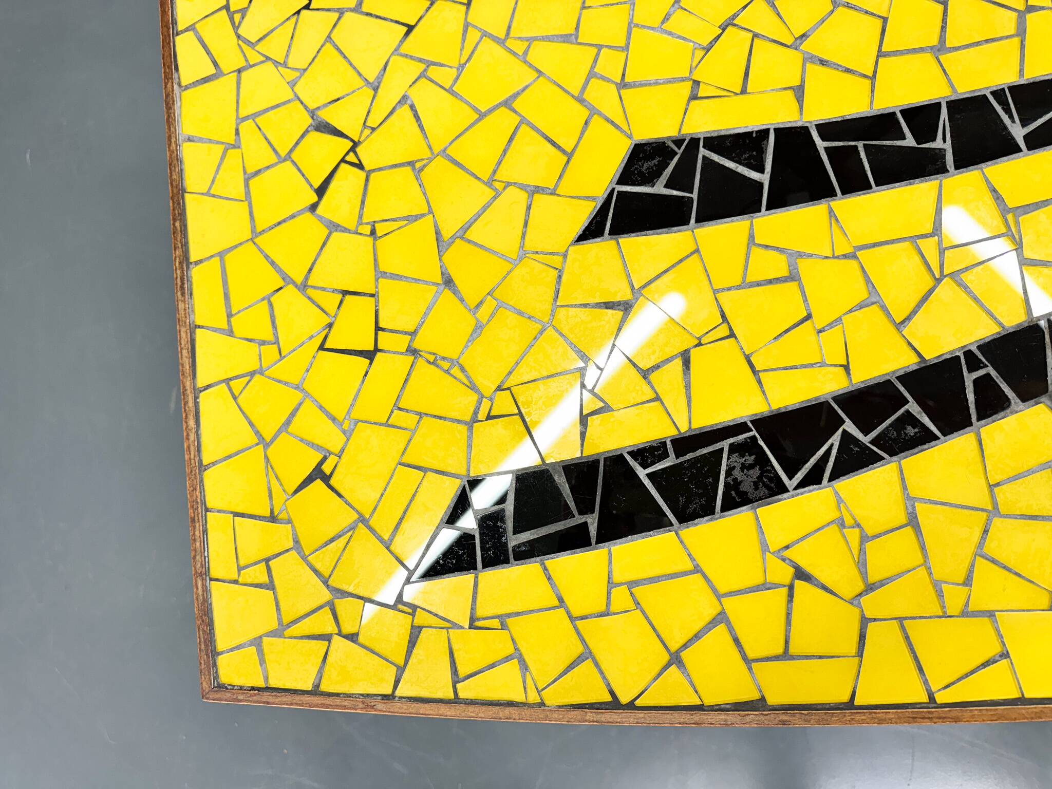 Midcetury Wood & Glass Mozaik Coffee or Side Table, Germany