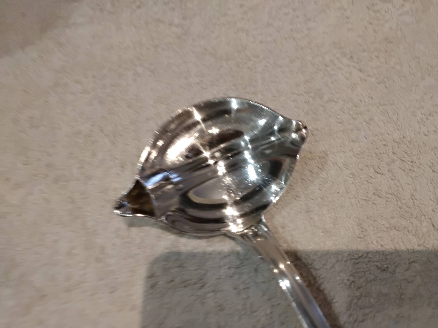 Louche gras maigre métal argenté orfèvre Christofle vendome 18,3cm