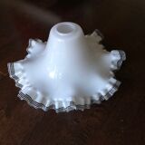 Lampshade in white porcelain bordered navy blue