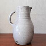 Vintage ceramic pitcher Jeanne and Norbert Pierlot glazed sandstone 1950