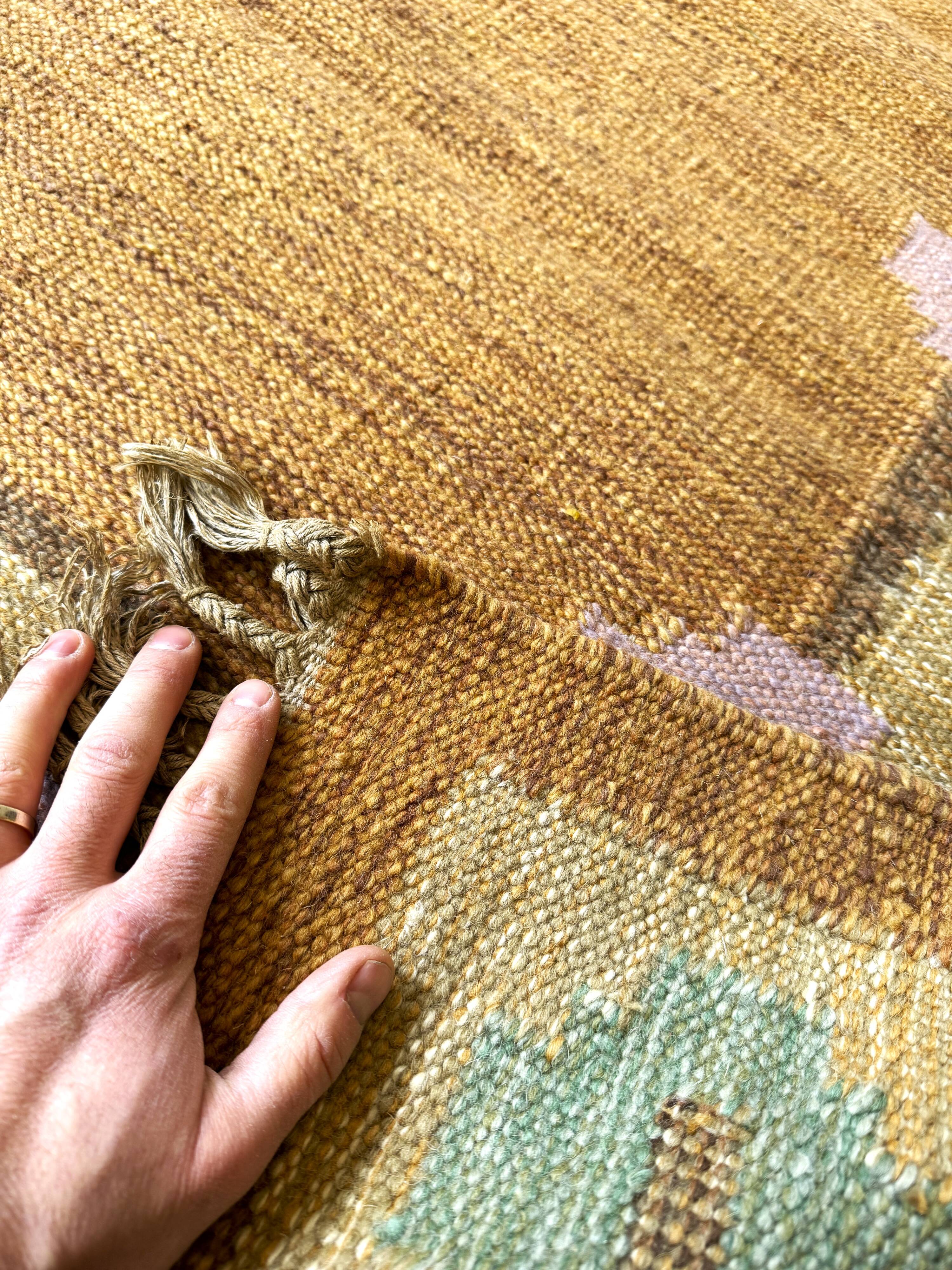 Röllakan wool carpet, sweden 1960s/1970s, vintage, mid-c modern