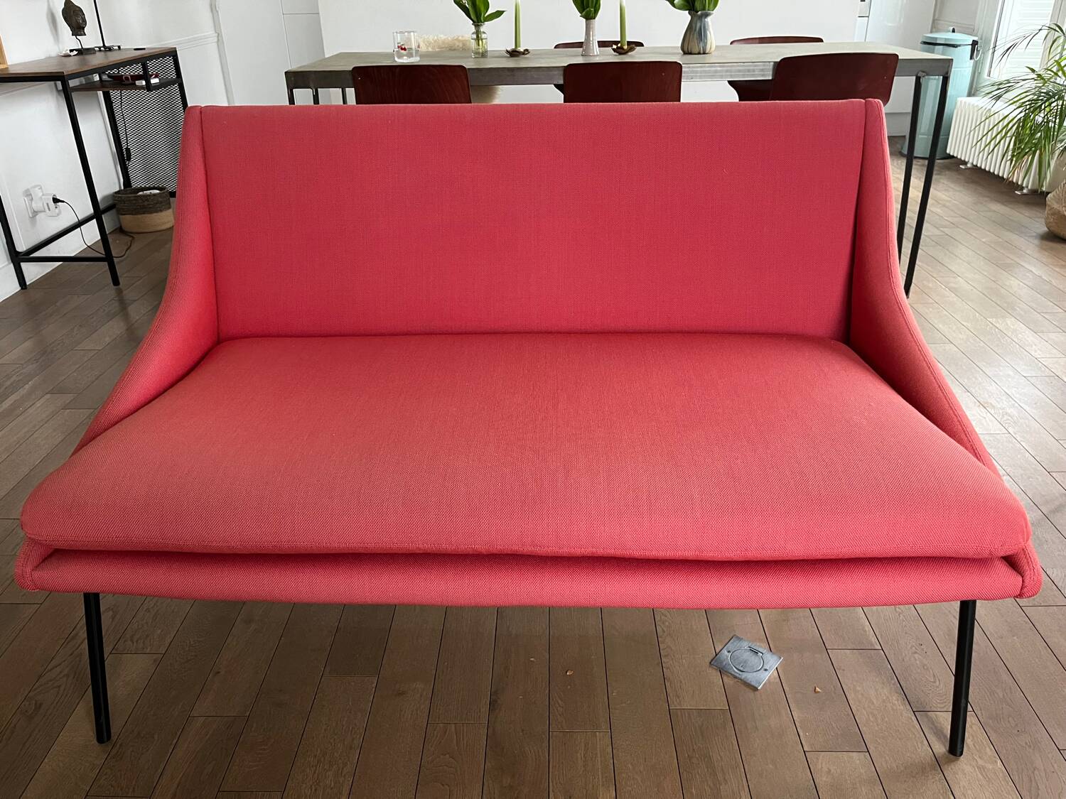 Canapé 2 places Steiner rouge tissu