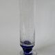 large glass vase by Biot with blue feet 1970