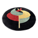 Round carpet with lotus flower decoration