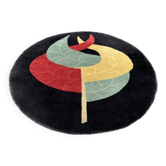 Tapis rond à décor de fleur de lotus