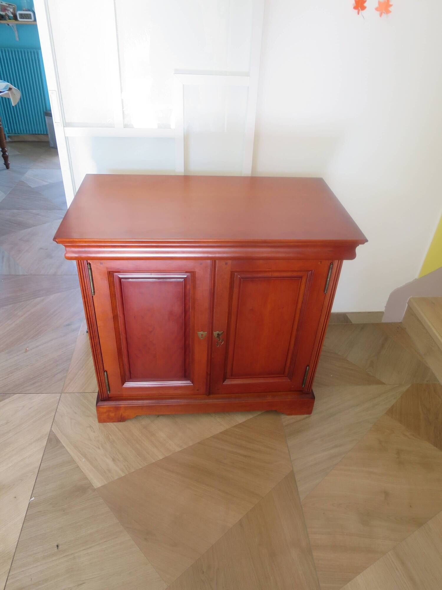 Occasional furniture - TV unit - Rotating tray - Louis Philippe - Solid wood