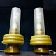 Olive green opaline glass table lamps
