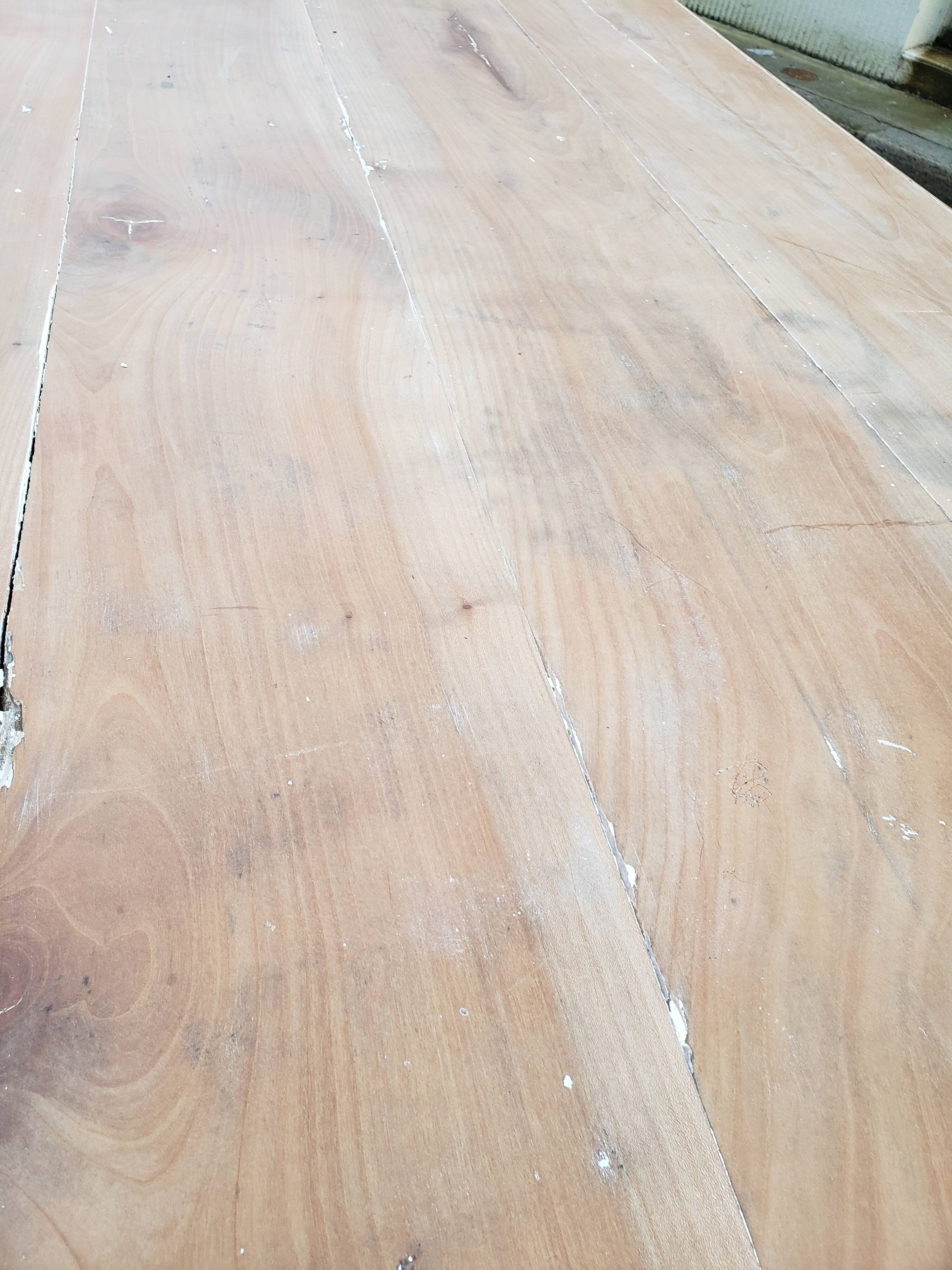 Old patina farm table turned feet