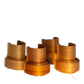 Four wall sconces in pine veneer model 4408 by Translandia - Denmark 1970s.
