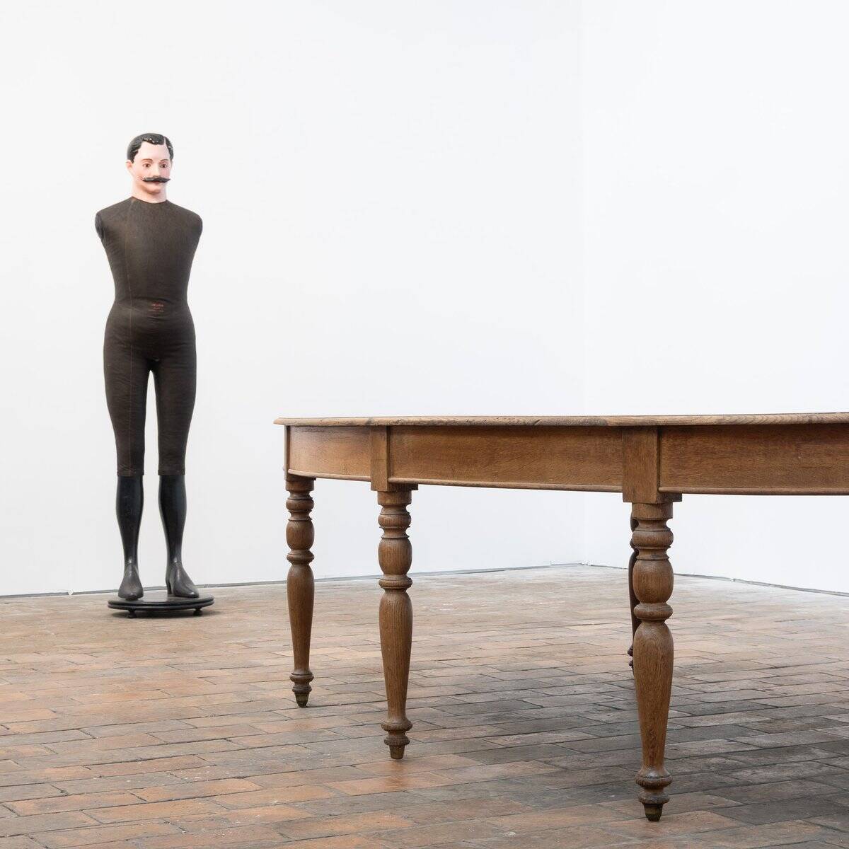 Large Oval Oak Table, France, 1900s