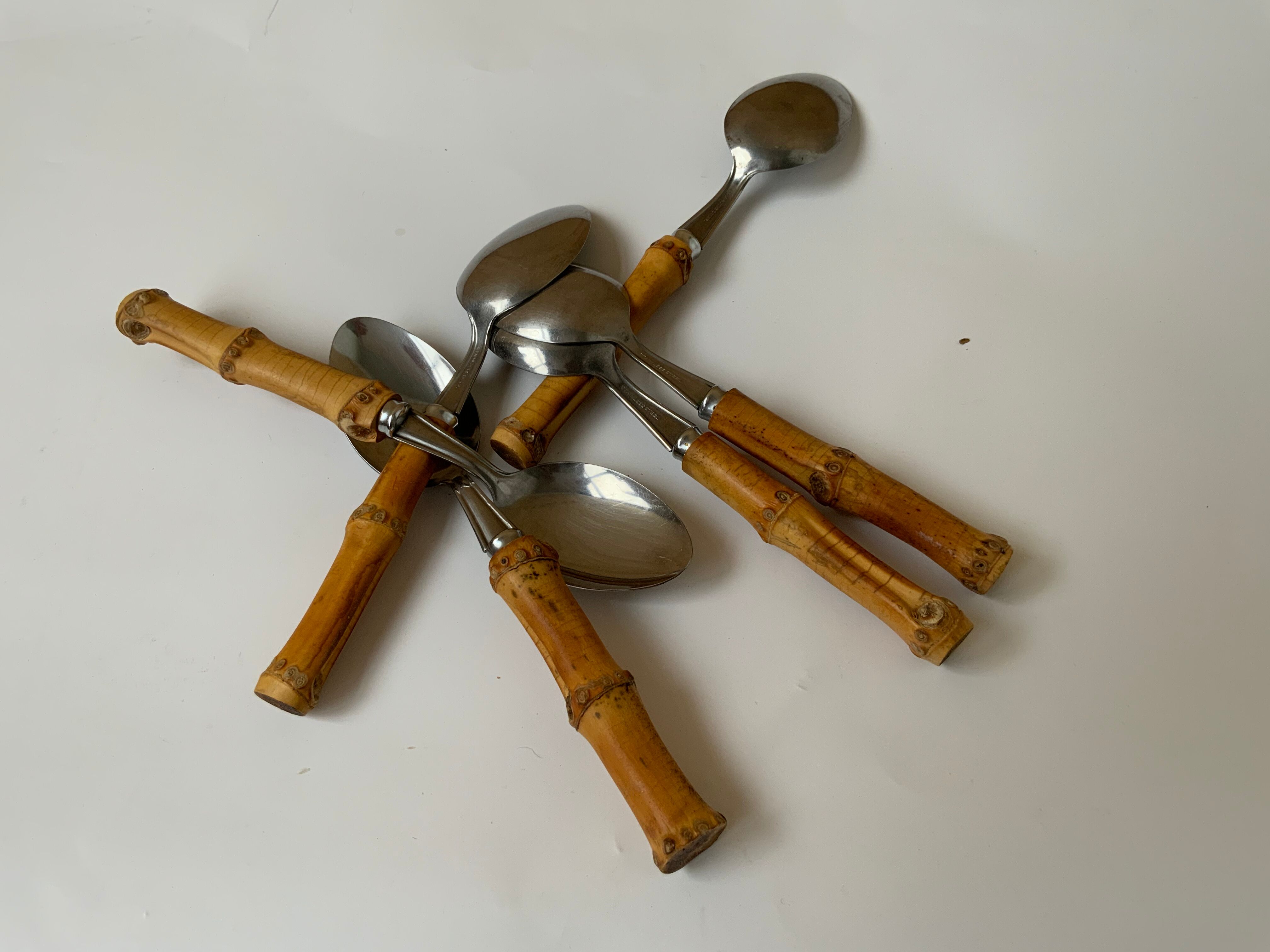 6 cuillères en bambou