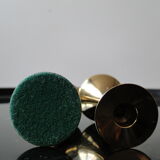 Pair of vintage Scandinavian brass candlesticks