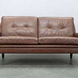 Mid-century Danish two-seat leather sofa by Svend Skipper, 1960s