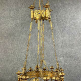 Gotique church chandelier in gilded bronze dating from the 19th century