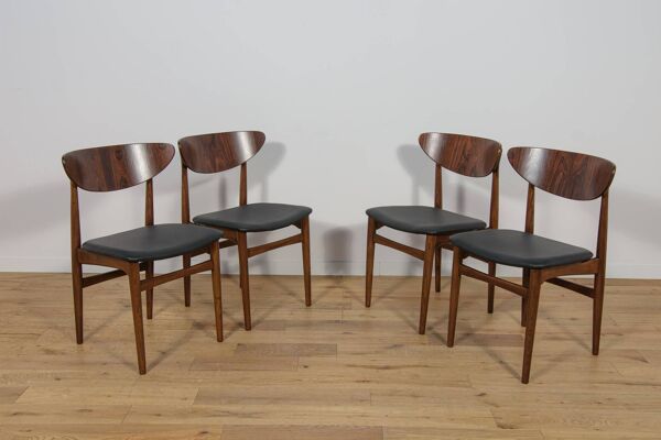 Chaises de salle à manger danoises du milieu du siècle, années 1960, lot de 4