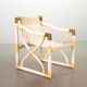 Chaises longues Kettal Garden en imitation bambou avec revêtement à rayures vertes et blanches
