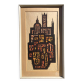 Akke Sins pencil signed cityscape lithograph vintage 1960s