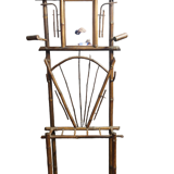 Bamboo coat rack with late nineteenth mirror