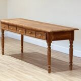 Console victorienne allongée en pin mélis méditerranéen — Fin du XIXe siècle