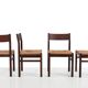 Suite of six Wenge wooden dining chairs