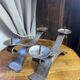 Brutalist wrought iron candlestick pair
