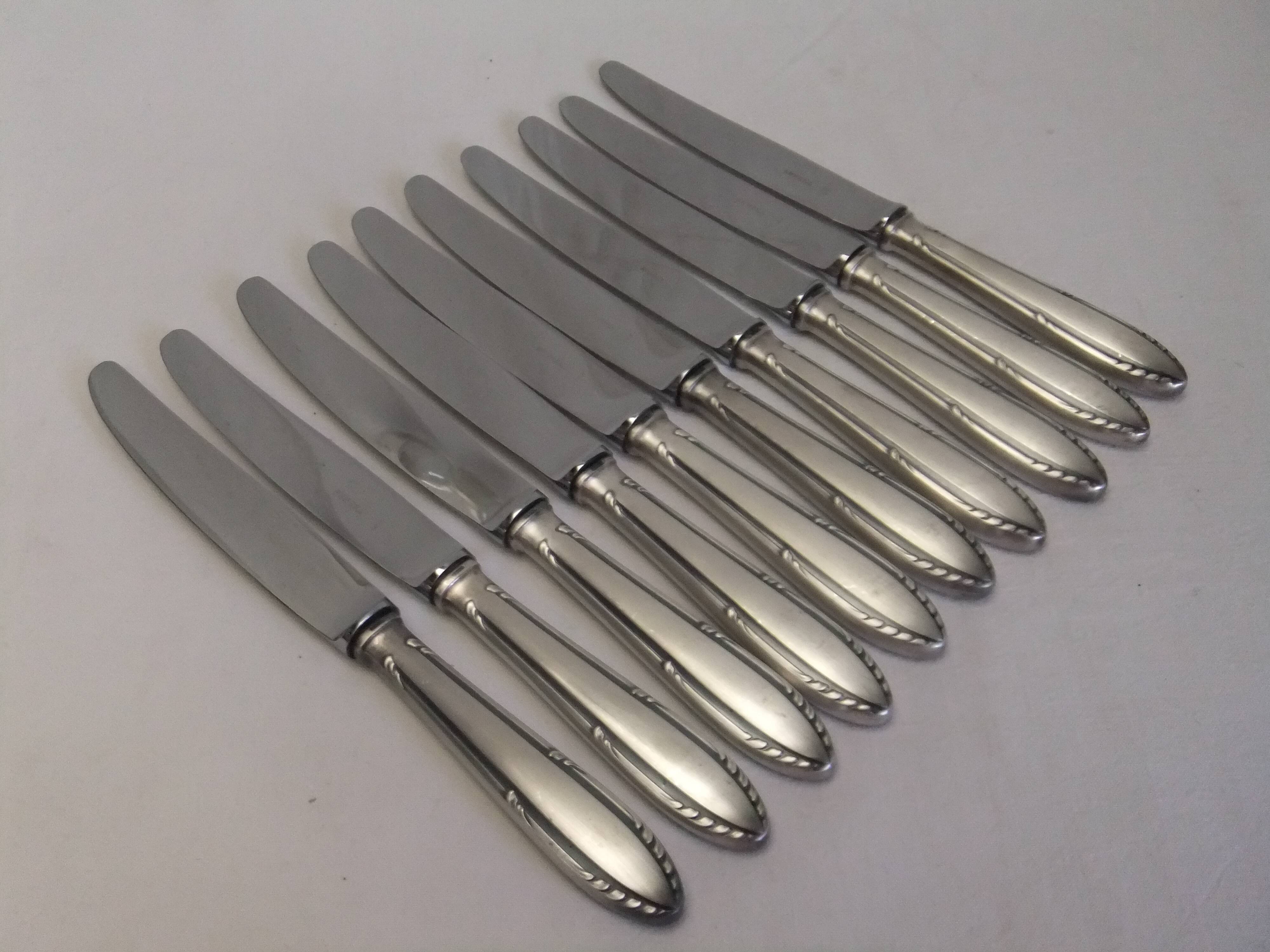 Reneka silver metal knives stainless steel blade filet service cutlery