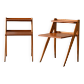Pair of 1960s Scandinavian Teak Nightstands with Shelves