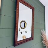 Ancient mirror in carved wood and mercury  48x63cm