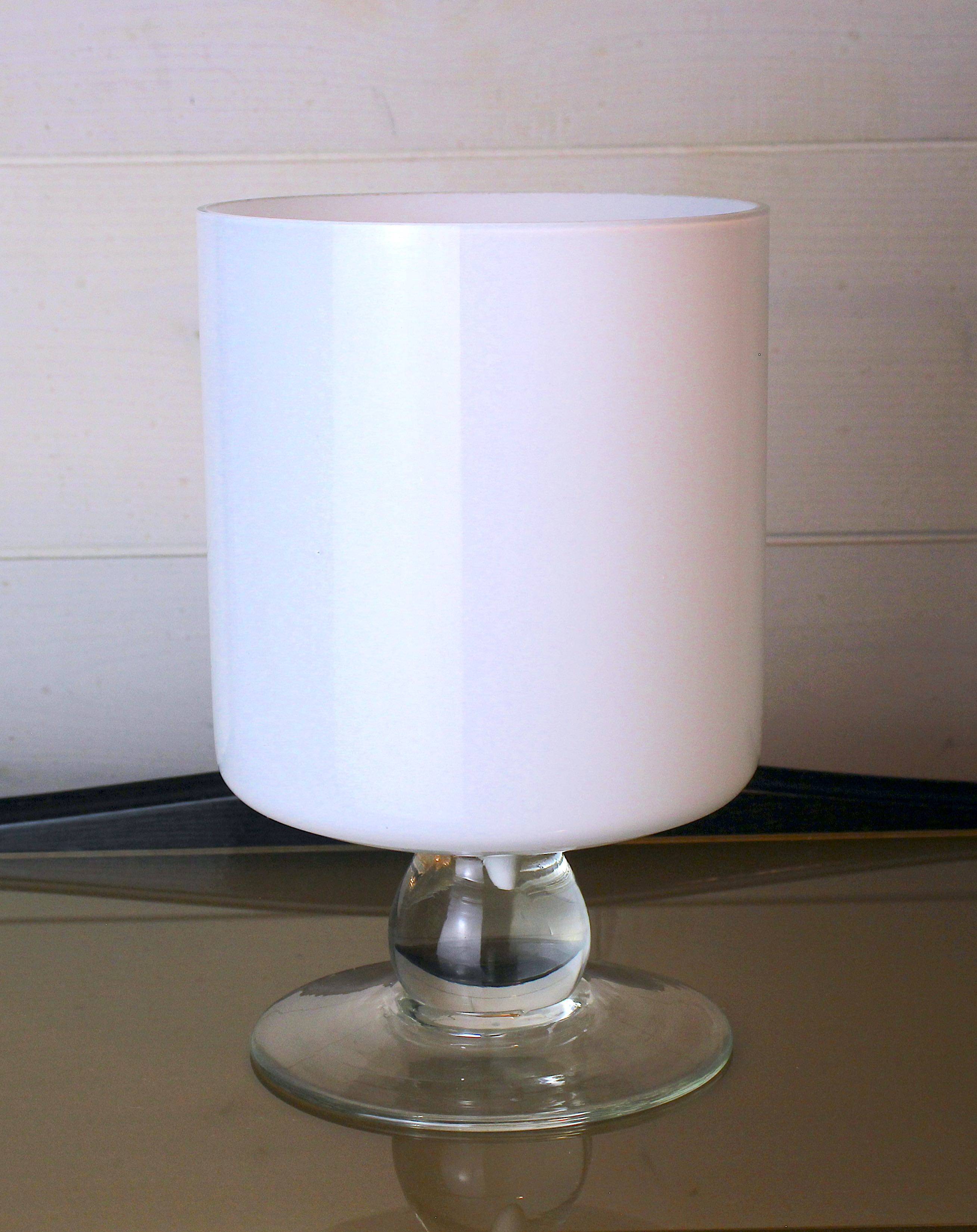 White Murano Vase, Italy 1970s