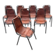 8 "Les Arcs" chairs by Charlotte Perriand - period hotel marking
