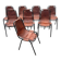 8 "Les Arcs" chairs by Charlotte Perriand - period hotel marking