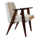 Fauteuil vintage bouclé blanc model 366 by Chierowski