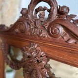 Miroir ancien en bois sculpté 82x48