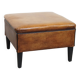 Pouf carré en cuir de mouton