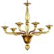 Handcrafted Contemporary Amber Murano Glass Linear Rigadin Chandelier