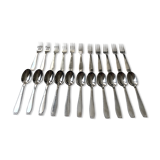 Christofle cutlery set - 11 fourchettes de table et 11 cuillères à soupe - Art déco - Métal argenté
