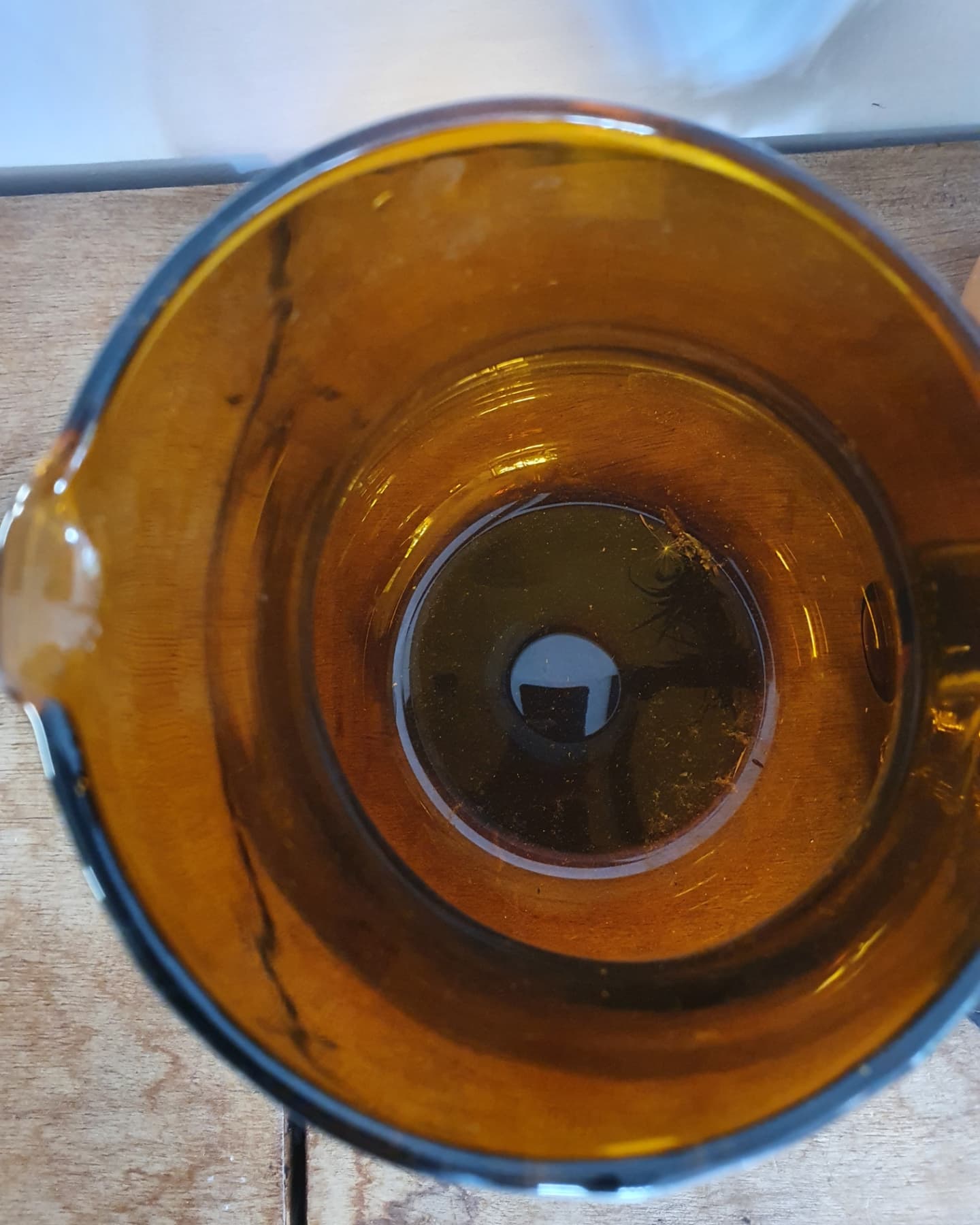 Amber glass pitcher
