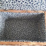 Vintage rattan suitcase trunk basket with lid