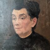 Oil on wood old portrait decoration antique countryside baroque molded