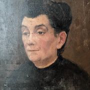 Oil on wood old portrait decoration antique countryside baroque molded
