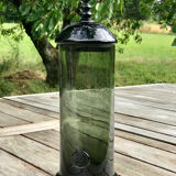 Apothecary pot in bubbled glass, dark green, VCM Reims.