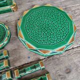 Set of knife holders, candlesticks, trivets and bottle coasters